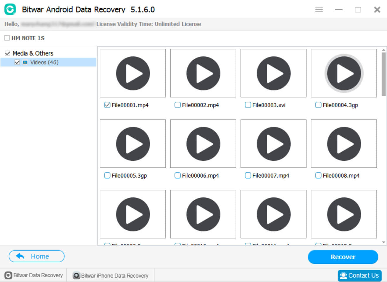 2.Bitwar Android Data Recovery - Videos Recovery