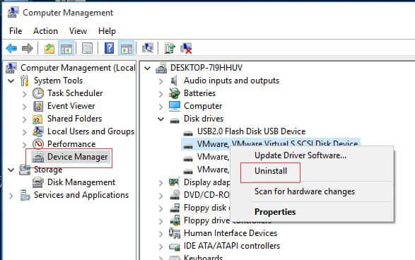 Uninstall Device Driver